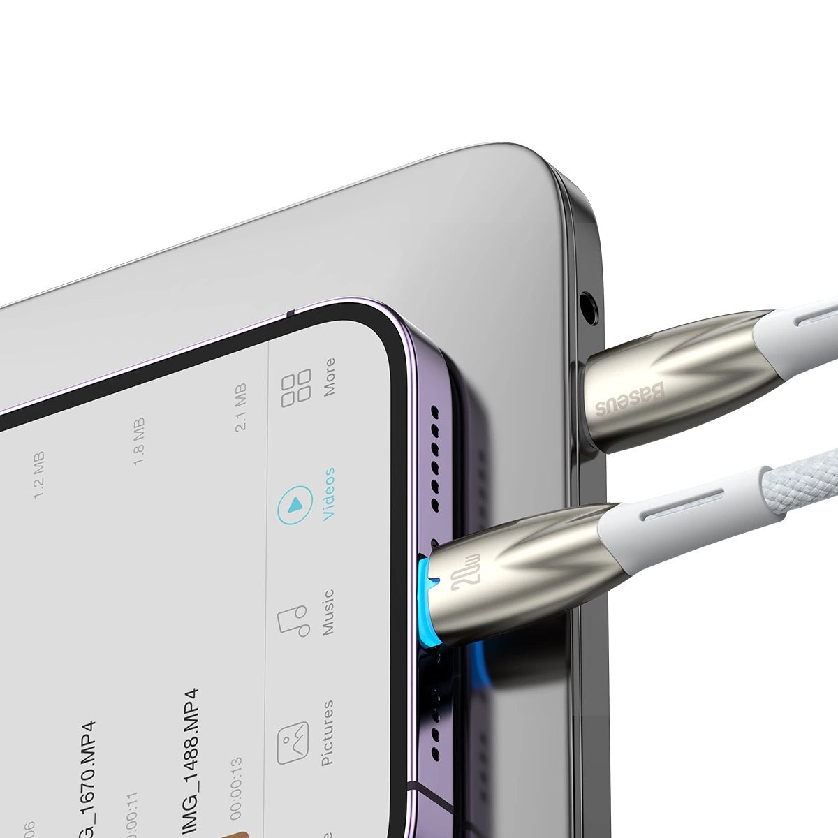 Baseus CADH000002 Lightning - USB-C PD cable 20W 480Mb/s 1m - white_9
