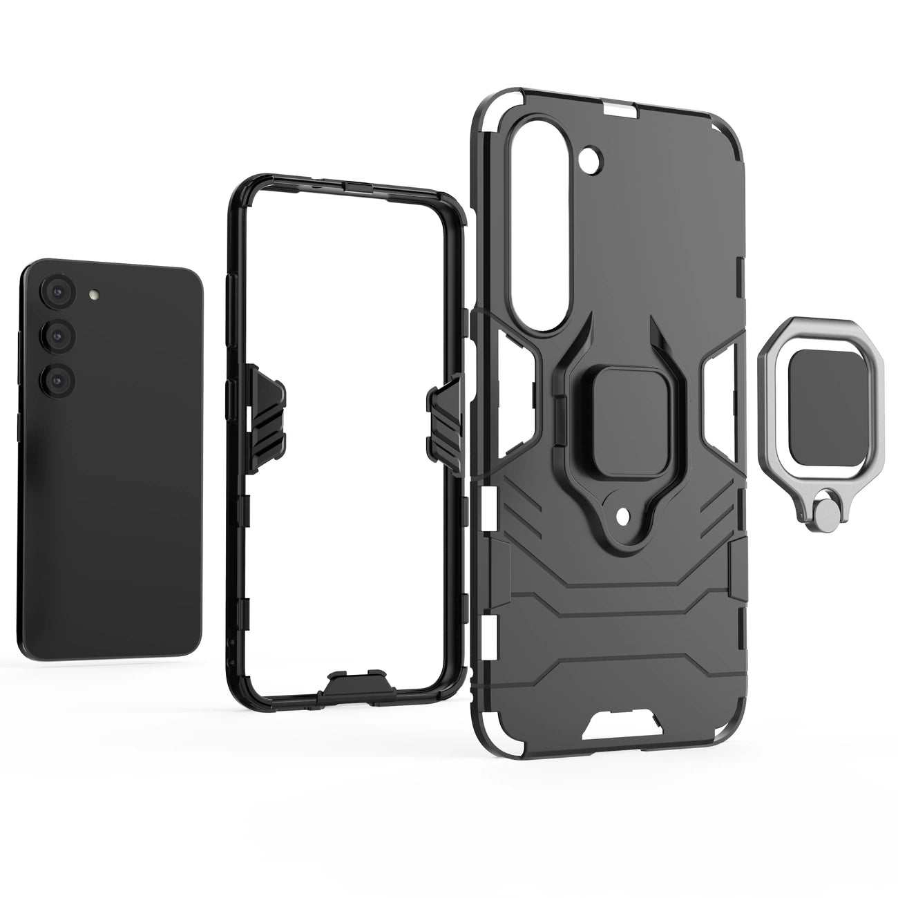 Ring Armor case for Samsung Galaxy S23 armored cover magnetic holder ring black_10