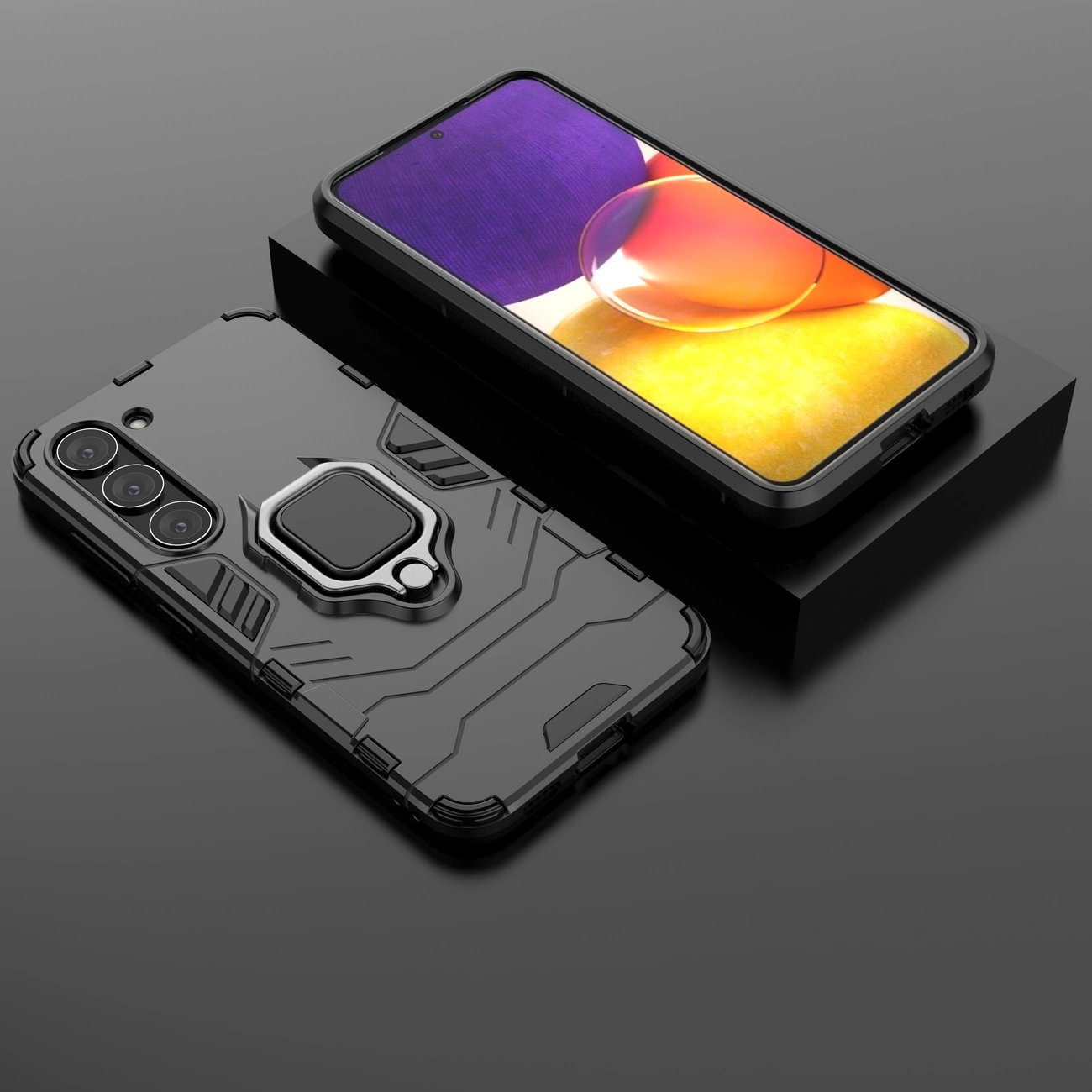 Ring Armor case for Samsung Galaxy S23 armored cover magnetic holder ring black_13