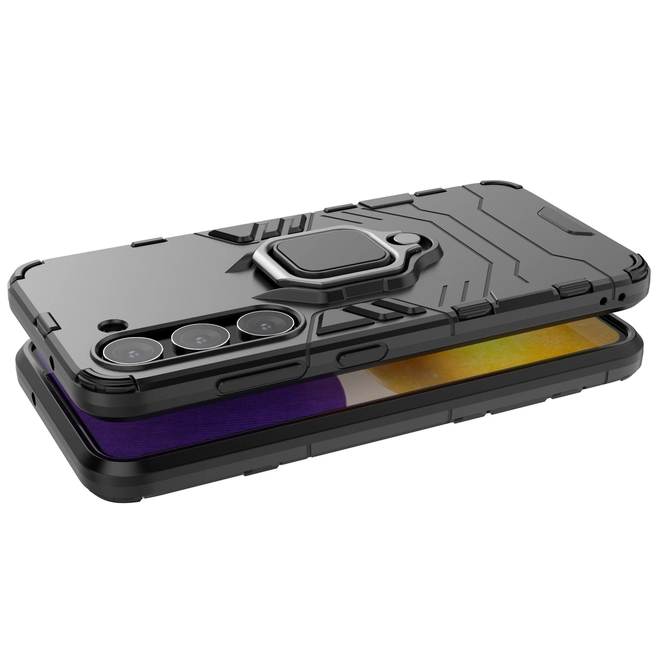 Ring Armor case for Samsung Galaxy S23 armored cover magnetic holder ring black_3