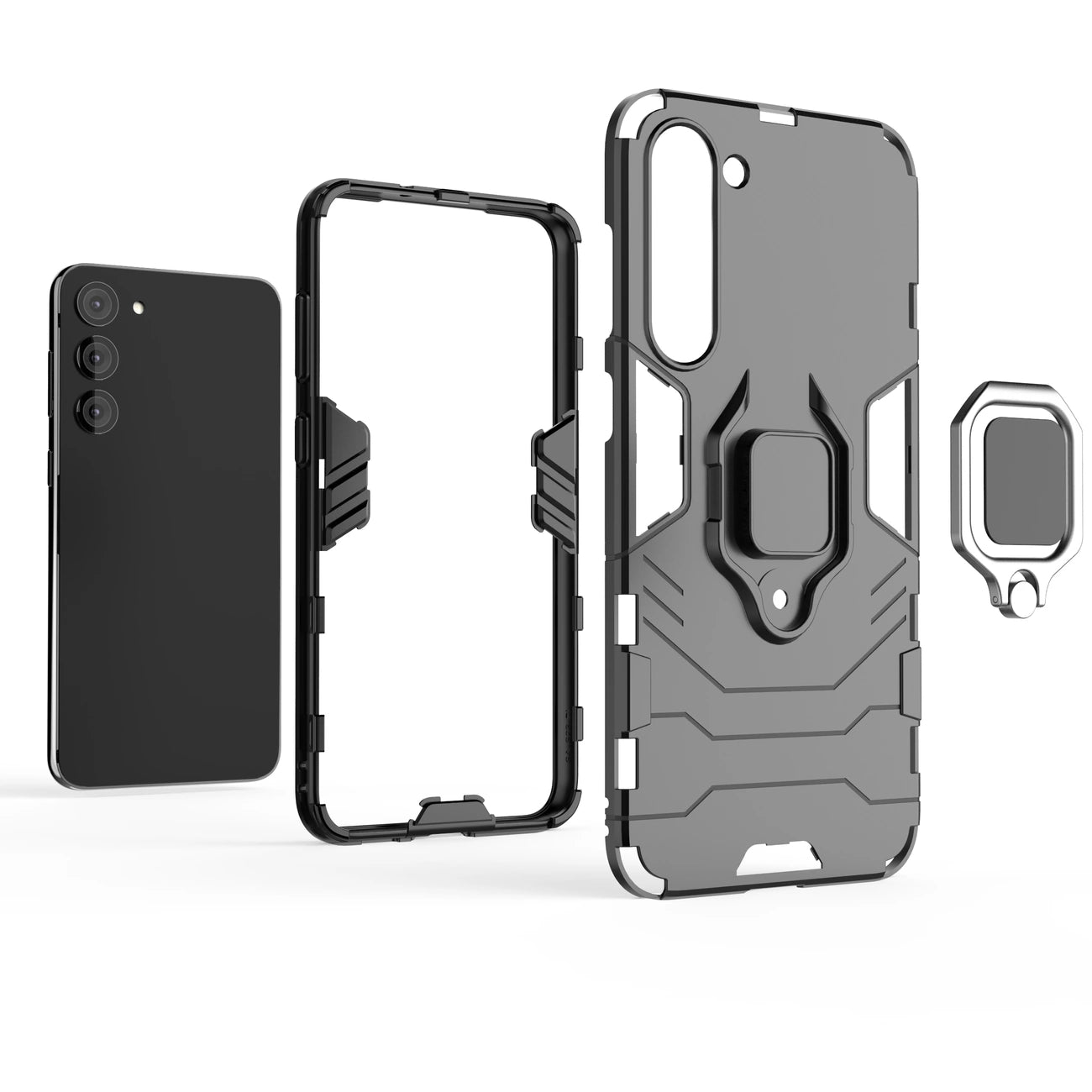 Ring Armor case for Samsung Galaxy S23+ armored cover magnetic holder ring black_10