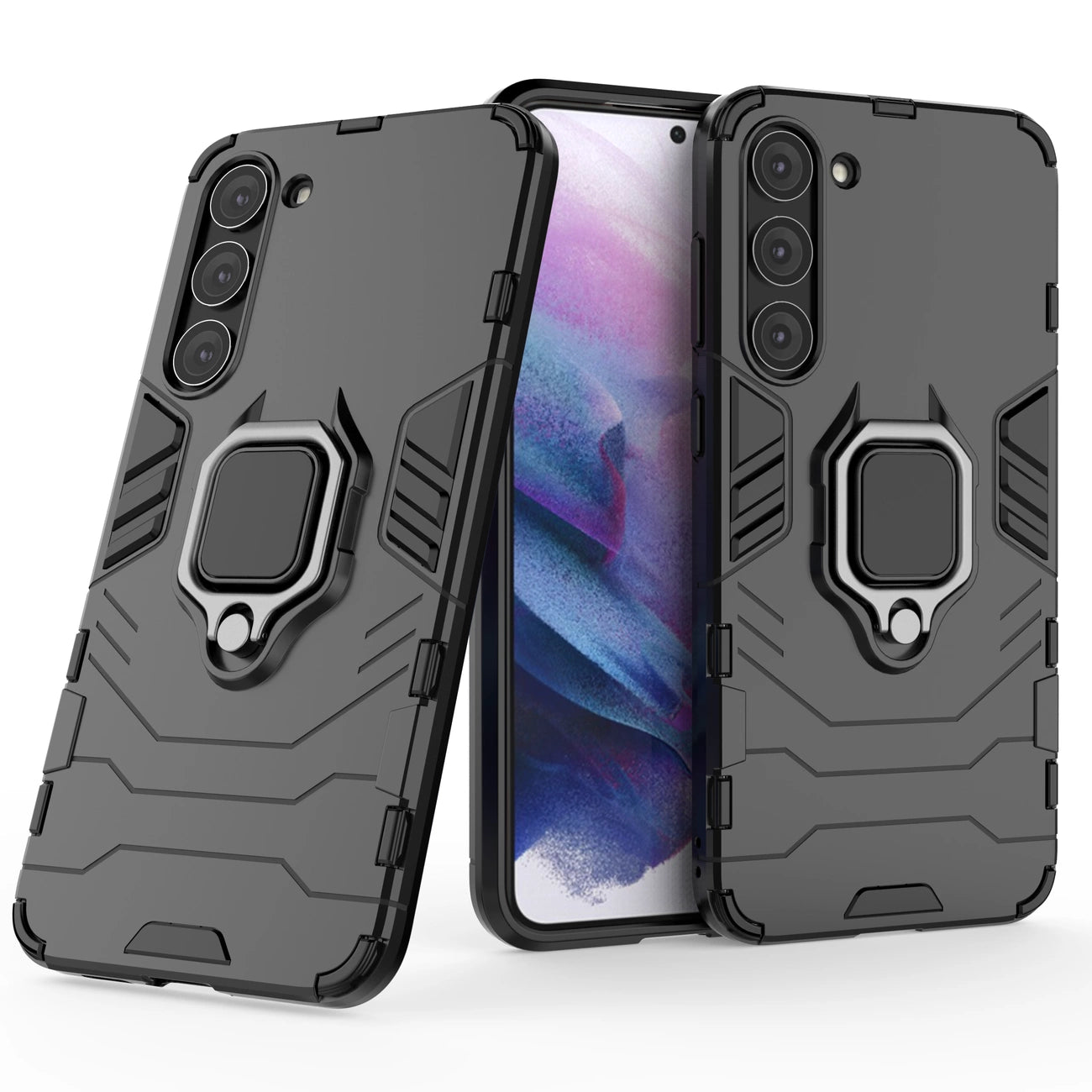 Ring Armor case for Samsung Galaxy S23+ armored cover magnetic holder ring black_11