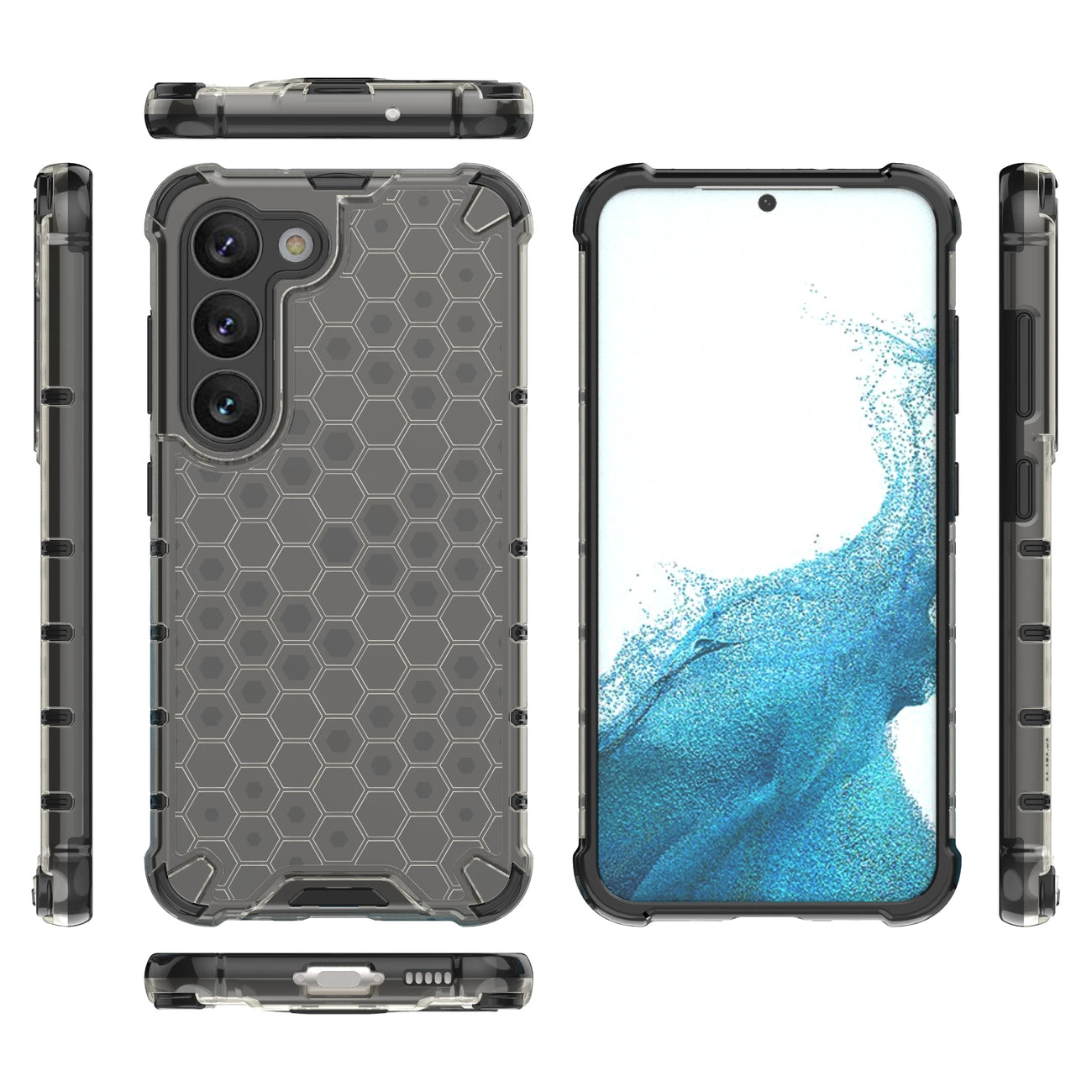 Honeycomb case for Samsung Galaxy S23 armored hybrid cover black_16