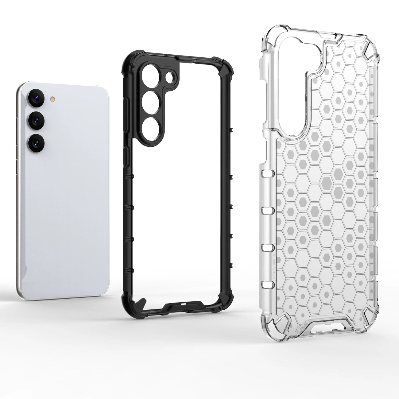 Honeycomb case for Samsung Galaxy S23+ armored hybrid cover black_1