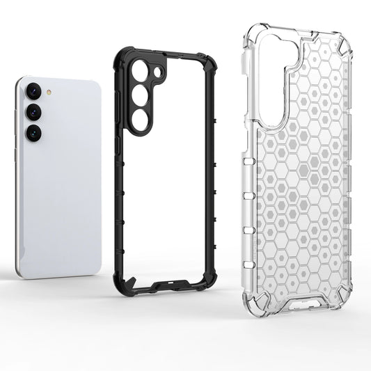 Honeycomb case for Samsung Galaxy S23+ armored hybrid cover transparent_0