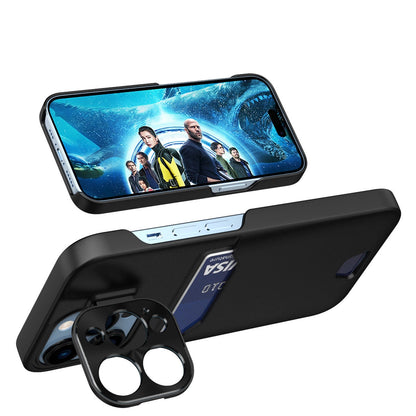 Leather Stand Case for Samsung Galaxy S23+ card wallet cover with stand black_4