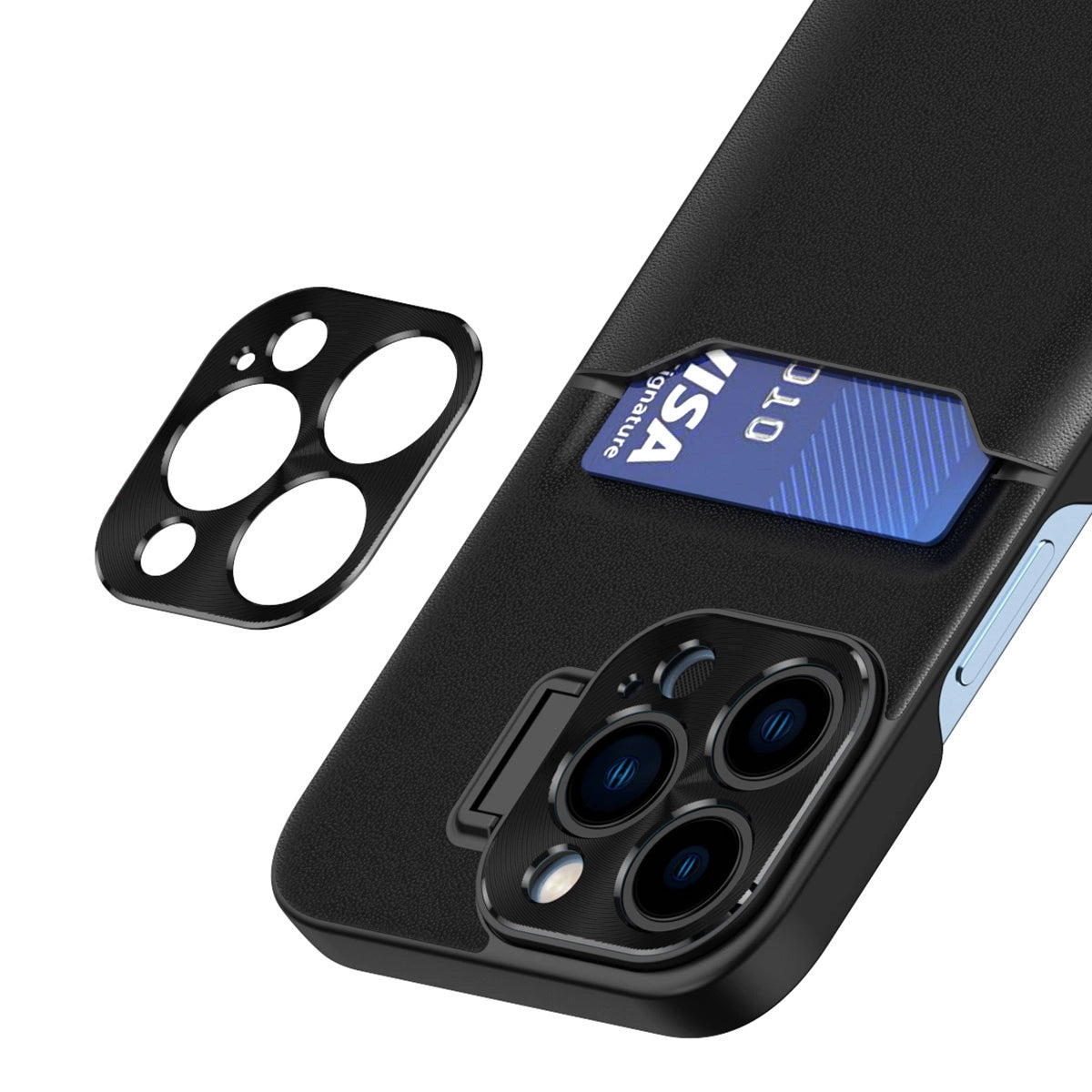 Leather Stand Case case for iPhone 14 Plus cover card wallet with stand black_6