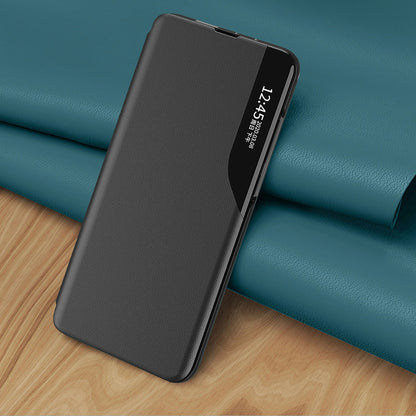 Eco Leather View Case cover for Samsung Galaxy A14 with flip stand blue_7