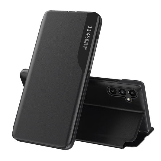 Eco Leather View Case case for Samsung Galaxy A14 with a flip stand black_0