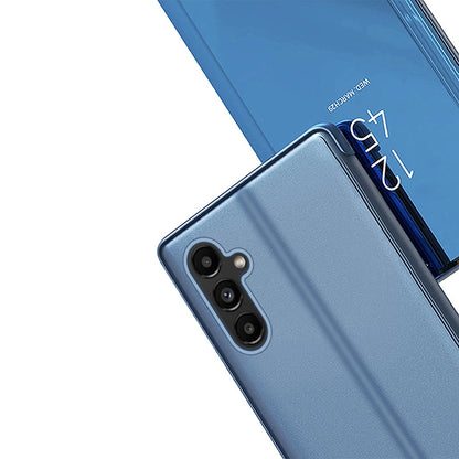 Clear View Case cover for Samsung Galaxy A14 flip cover blue_5