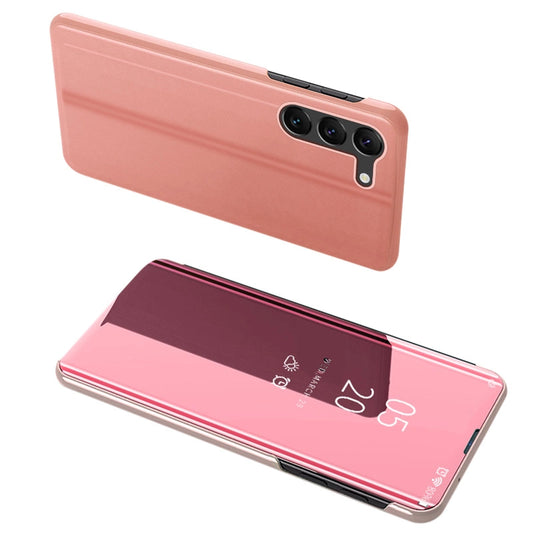 Clear View Case cover for Samsung Galaxy S23 cover with a flap pink_0