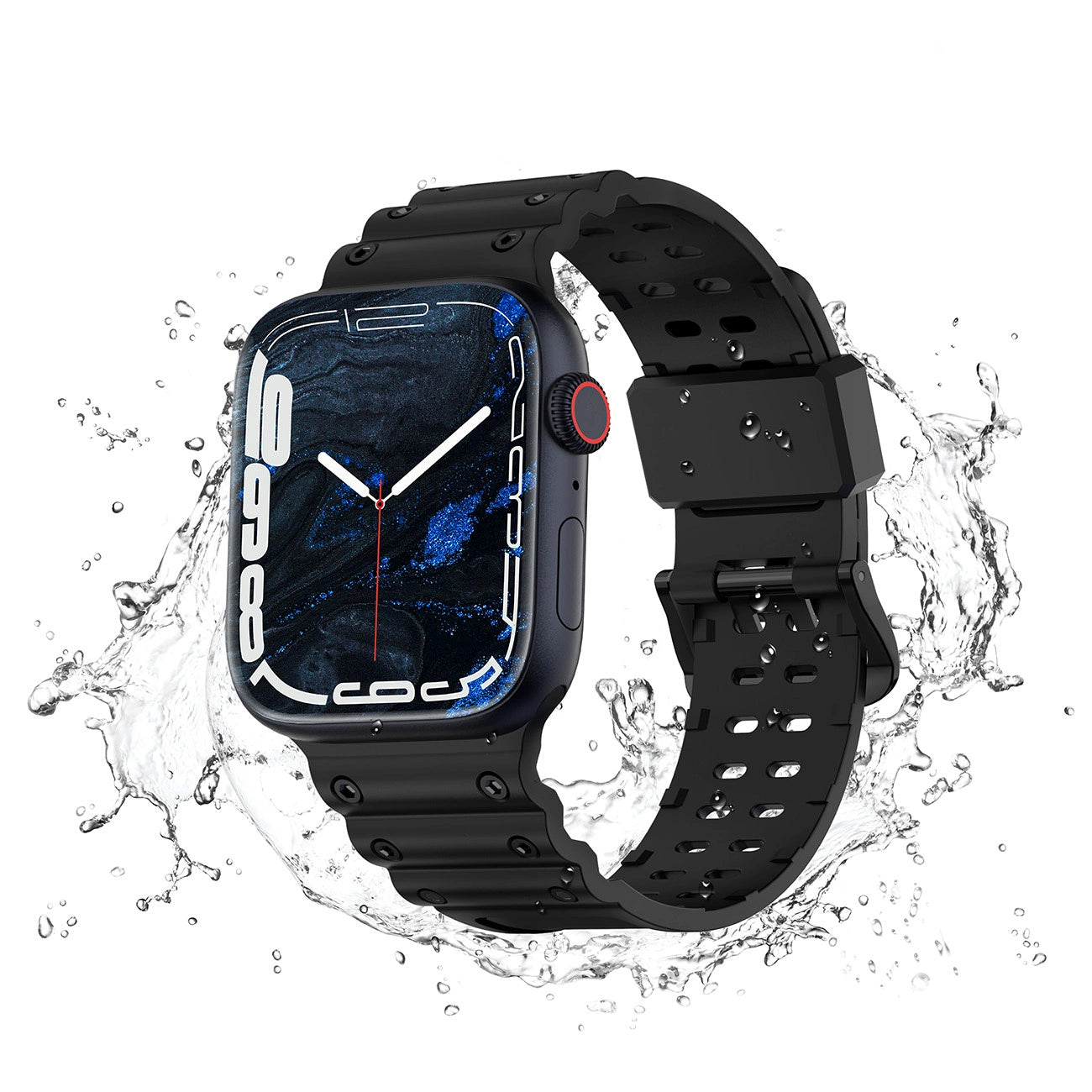 Strap Triple Protection for Apple Watch 42 / 44 / 45 / 49 mm band bracelet - black_2