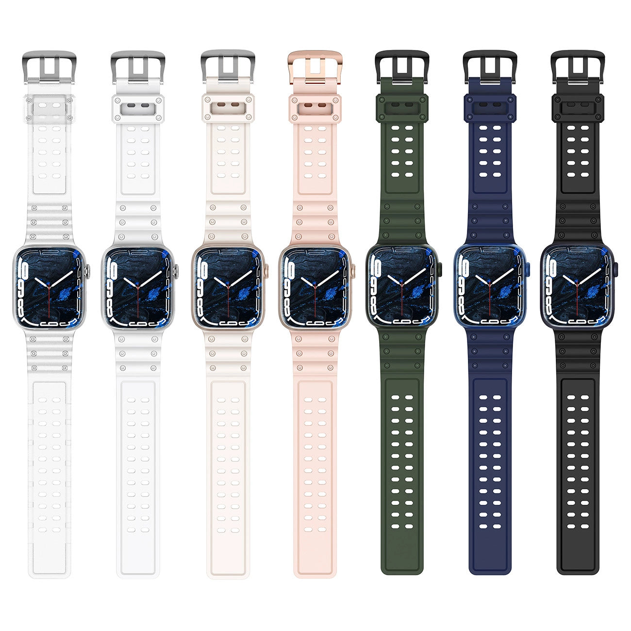 Strap Triple Protection for Apple Watch 42 / 44 / 45 / 49 mm band bracelet - black_6