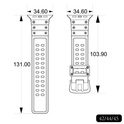 Strap Triple Protection for Apple Watch 42 / 44 / 45 / 49 mm band bracelet - black_7