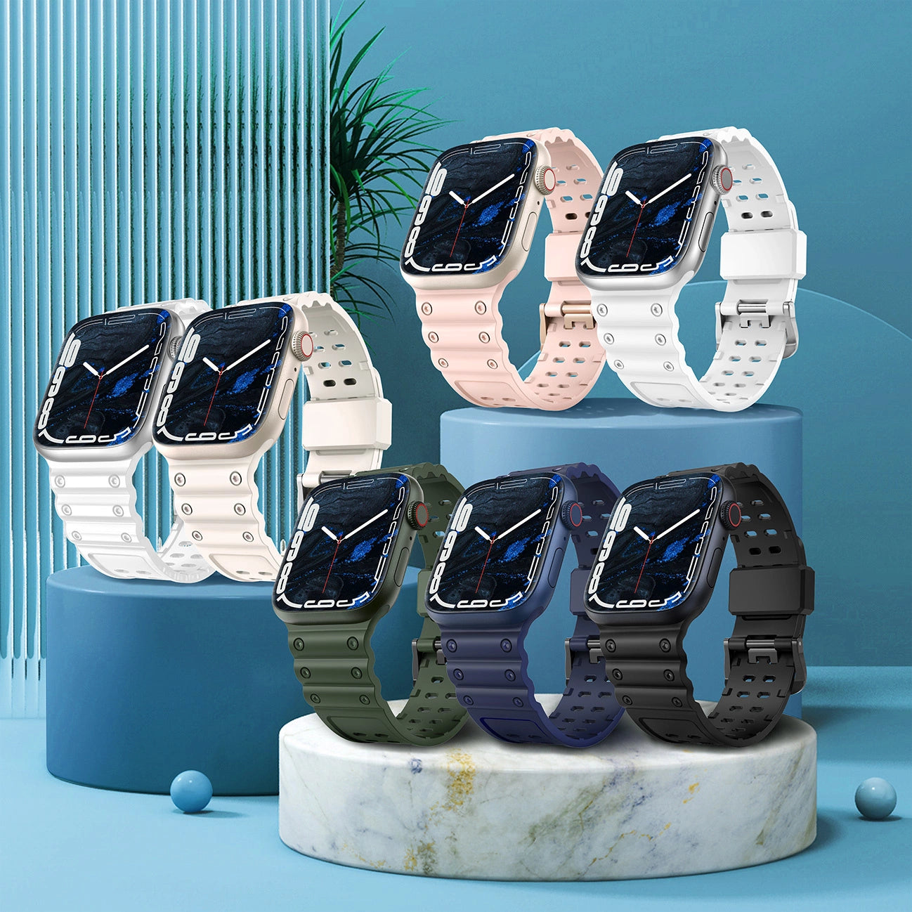 Strap Triple Protection for Apple Watch 42 / 44 / 45 / 49 mm band bracelet - black_8
