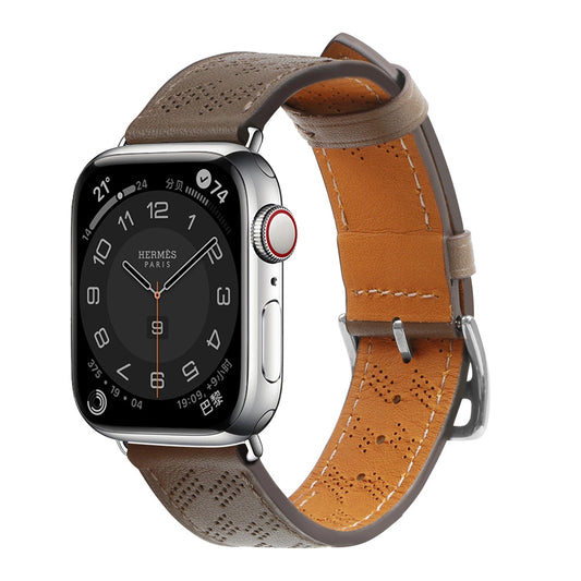 Strap Leather leather strap Apple Watch SE, 9, 8, 7, 6, 5, 4, 3, 2, 1 (41, 40, 38 mm) band bracelet dark brown_0