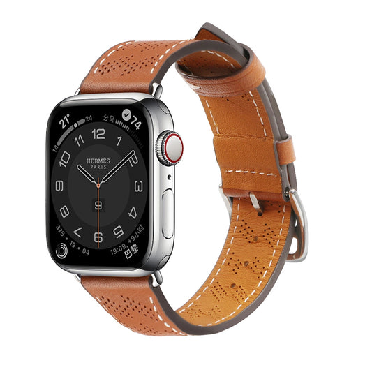 Strap Leather leather strap Apple Watch Ultra, SE, 9, 8, 7, 6, 5, 4, 3, 2, 1 (49, 45, 44, 42 mm) band bracelet brown_0