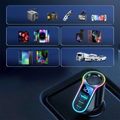 Joyroom fast car charger 4in1 USB-A QC3.0 / 2xUSB-C PD 150W black (JR-CL21)_7