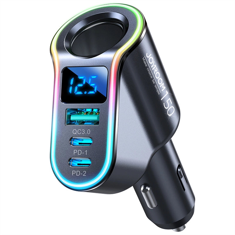 Joyroom fast car charger 4in1 USB-A QC3.0 / 2xUSB-C PD 150W black (JR-CL21)_8