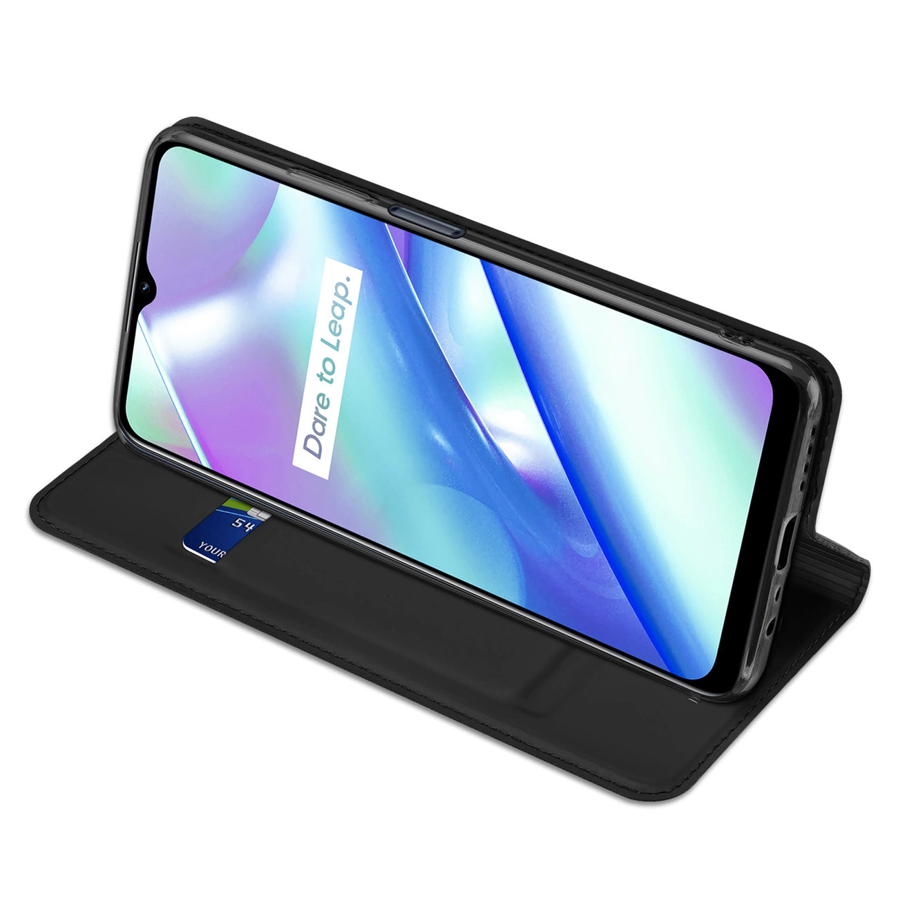Dux Ducis Skin Pro Case Realme C33 Flip Card Wallet Stand Black_4