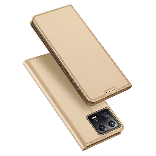 Dux Ducis Skin Pro Case Xiaomi 13 Flip Card Wallet Gold Stand_0