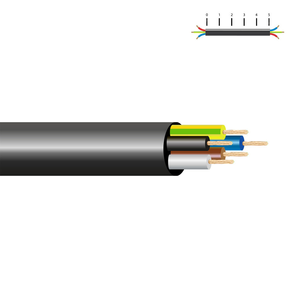 Cabo elÃ©trico h05vv-f 6 g 1,00 mmÂ² preto euro/m_0