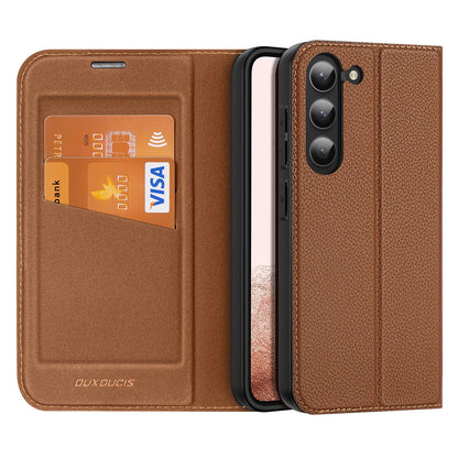 Dux Ducis Skin X2 case Samsung Galaxy S23+ flip case wallet stand brown_0