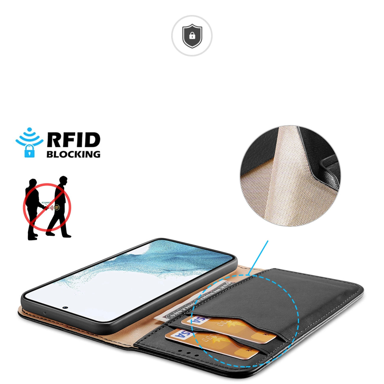 Dux Ducis Hivo case Samsung Galaxy S23+ flip case wallet stand RFID blocker black_2