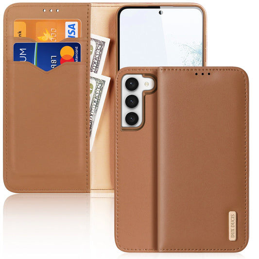Dux Ducis Hivo case Samsung Galaxy S23+ flip cover wallet stand RFID blocking brown_0