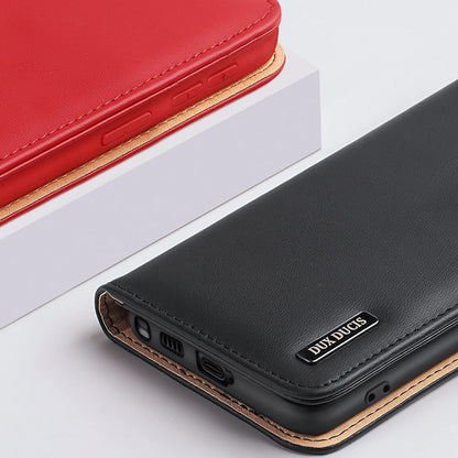 Dux Ducis Hivo Case for Samsung Galaxy S23 Ultra Flip Cover Wallet Stand RFID Blocking Brown_14