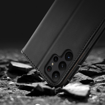 Dux Ducis Hivo Case for Samsung Galaxy S23 Ultra Flip Cover Wallet Stand RFID Blocking Brown_16