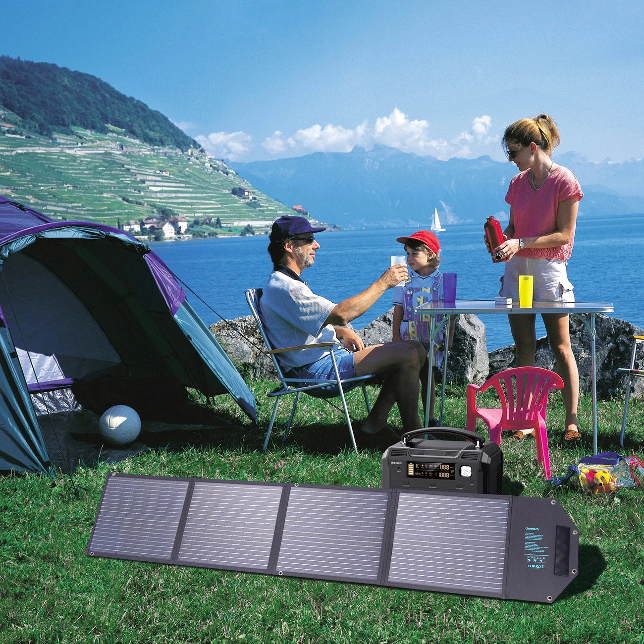 Choetech SC009-V2 solar foldable charger 100W USB-C / 2x USB-A PD QC - black_9