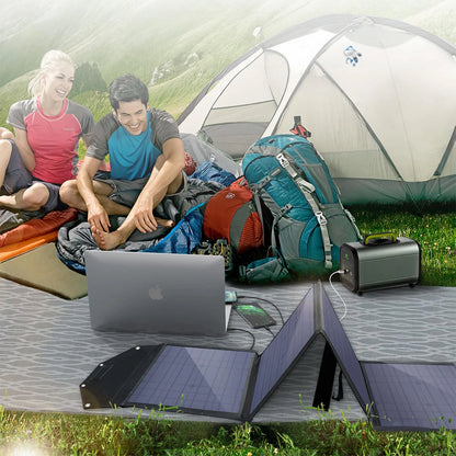 Choetech SC009-V2 solar foldable charger 100W USB-C / 2x USB-A PD QC - black_13