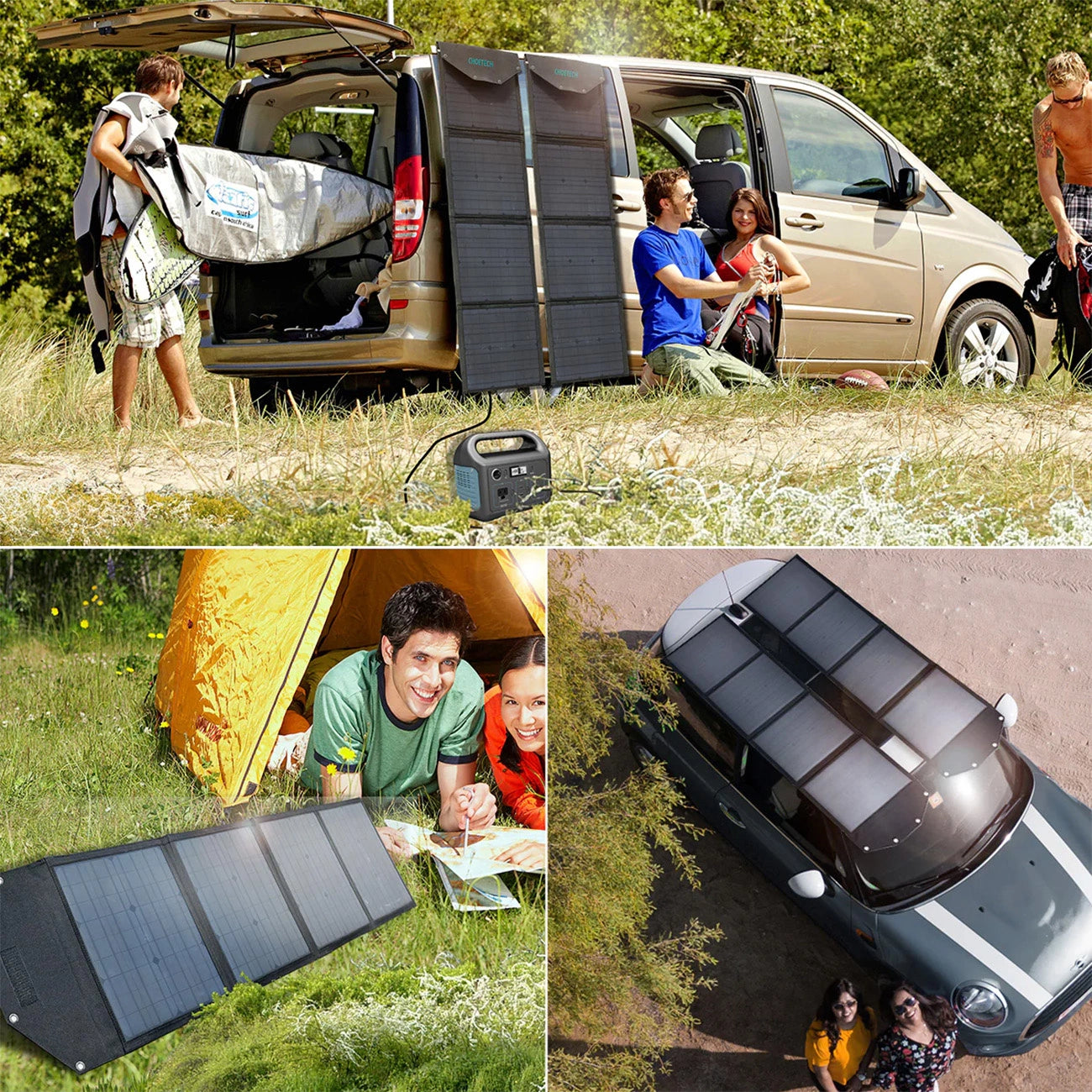 Choetech SC009-V2 solar foldable charger 100W USB-C / 2x USB-A PD QC - black_15