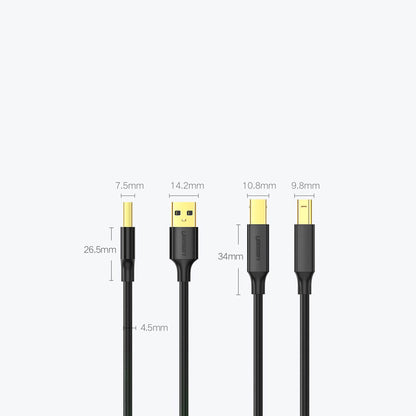 Ugreen printer cable USB-A - USB-B 480Mb/s 5m black (US135)_9