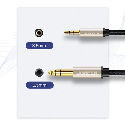 Ugreen AV127 10628 audio TRS cable mini jack 3.5mm / jack 6.35mm 2m - gray_7