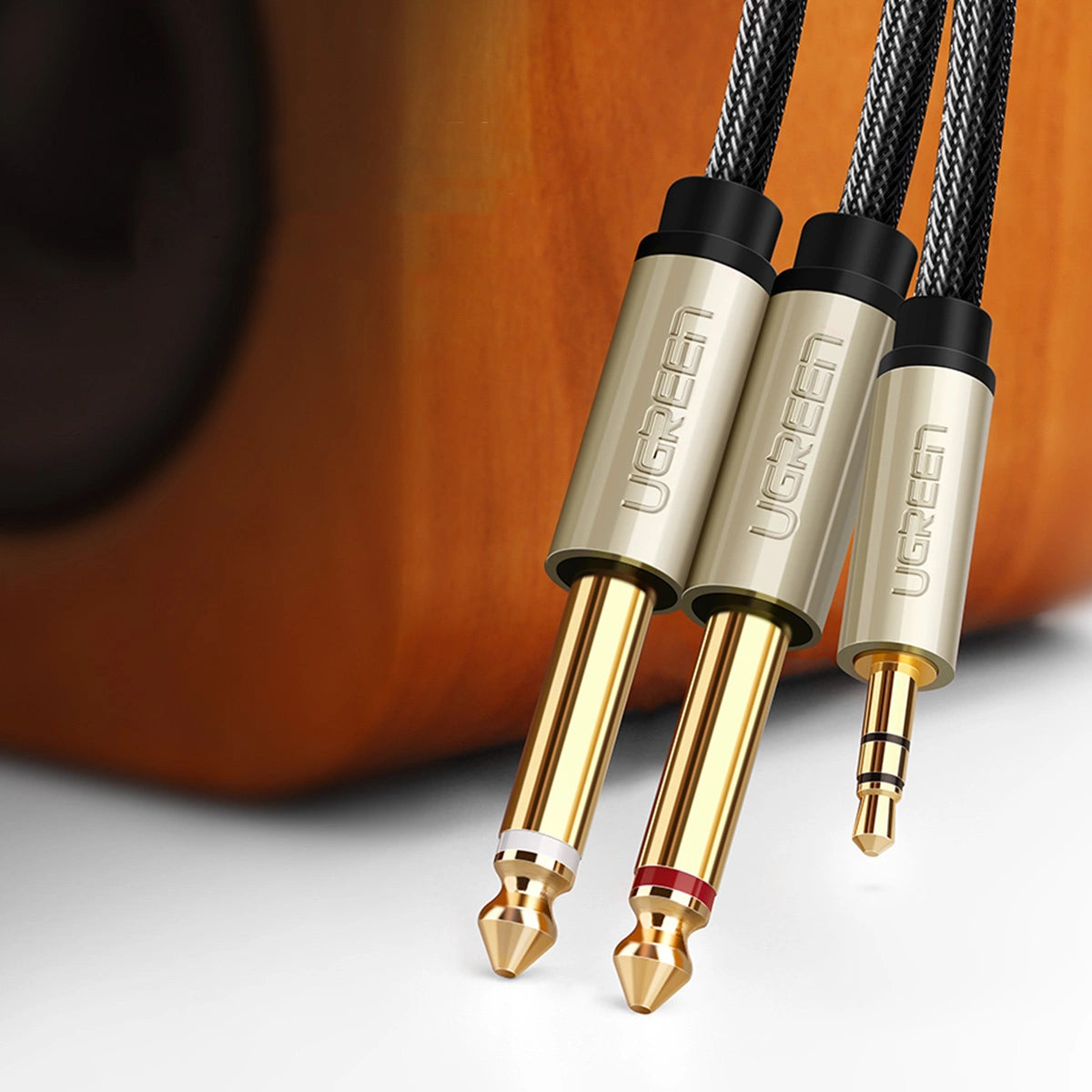 Ugreen audio cable mini jack 3.5 mm - 2 x jack 6.35 mm 2 m gray (AV126)_10