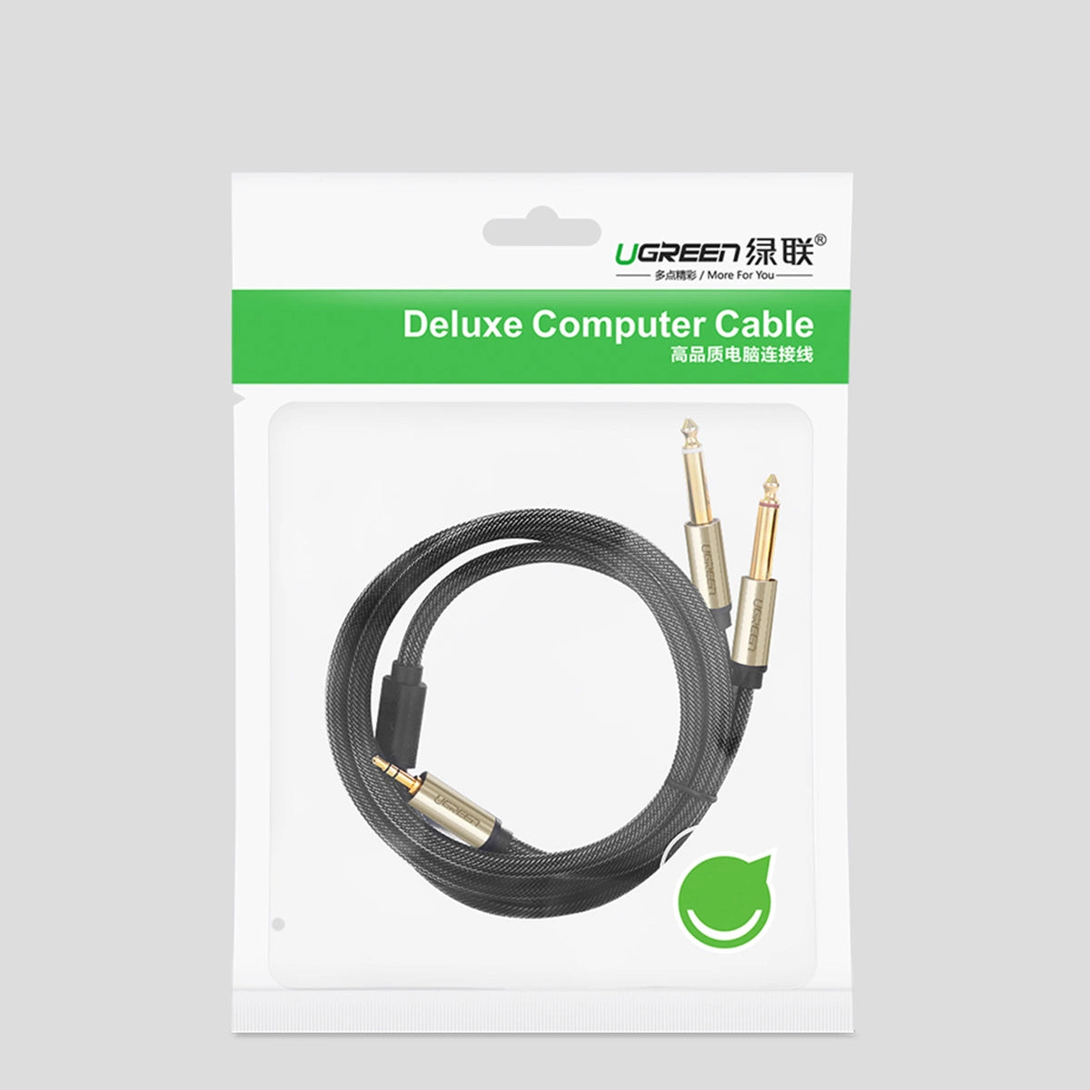 Ugreen audio cable mini jack 3.5 mm - 2 x jack 6.35 mm 2 m gray (AV126)_4