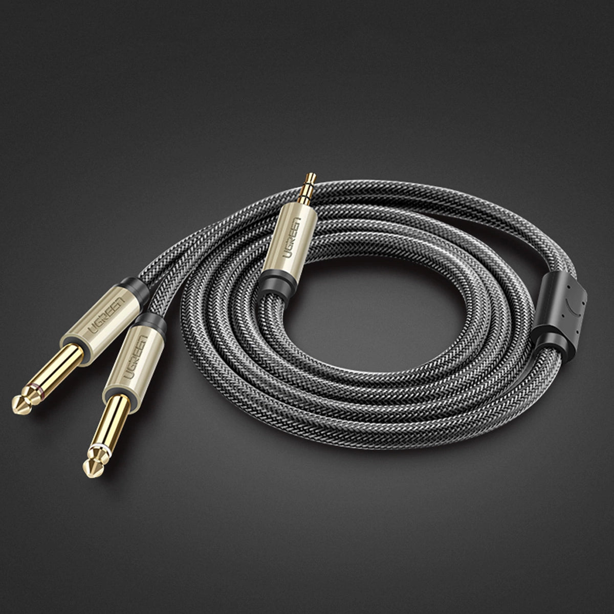 Ugreen audio cable mini jack 3.5 mm - 2 x jack 6.35 mm 2 m gray (AV126)_7