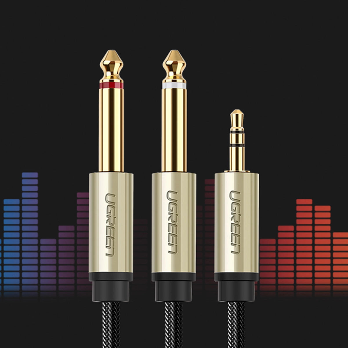 Ugreen audio cable mini jack 3.5 mm - 2 x jack 6.35 mm 2 m gray (AV126)_8