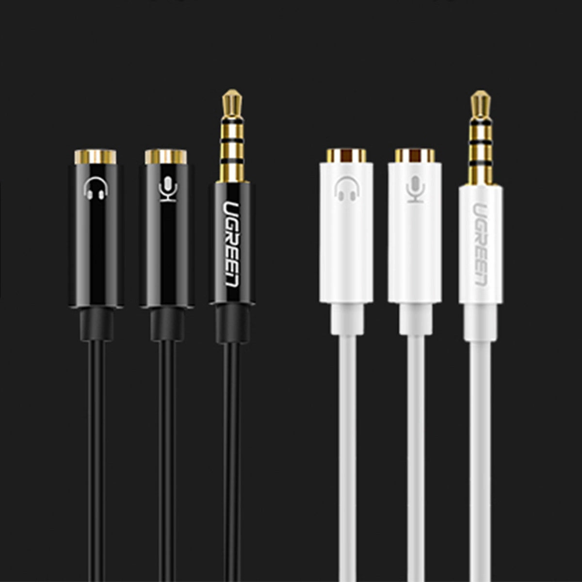 Ugreen cable cable headphone splitter mini jack 3.5 mm - 2 x mini jack 3.5 mm (microphone + stereo output) black (AV141)_8