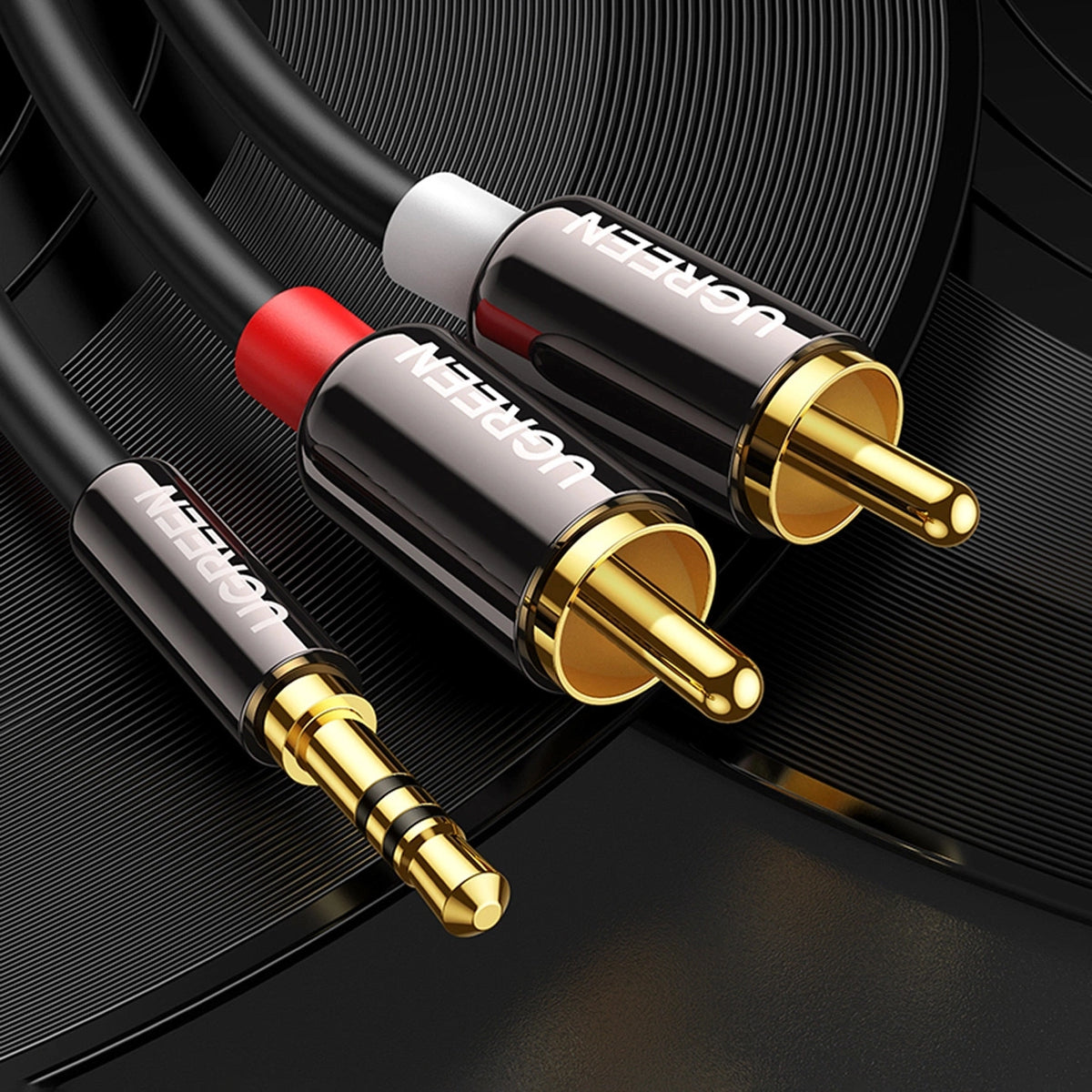 Ugreen AV116 10583 audio cable mini jack 3.5mm (male) / 2RCA (male) 1.5m - black_22