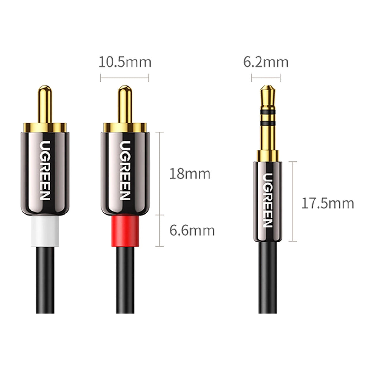 Ugreen AV116 10583 audio cable mini jack 3.5mm (male) / 2RCA (male) 1.5m - black_3