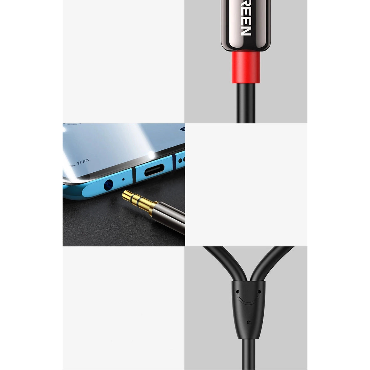 Ugreen AV116 10583 audio cable mini jack 3.5mm (male) / 2RCA (male) 1.5m - black_4