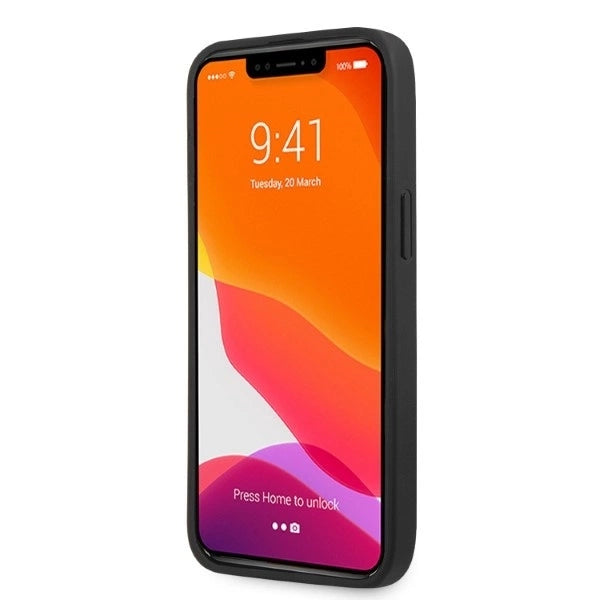 AMG AMHCP13LOSDBK iPhone 13 Pro / 13 6.1" black/black hardcase Leather Curved Lines_4
