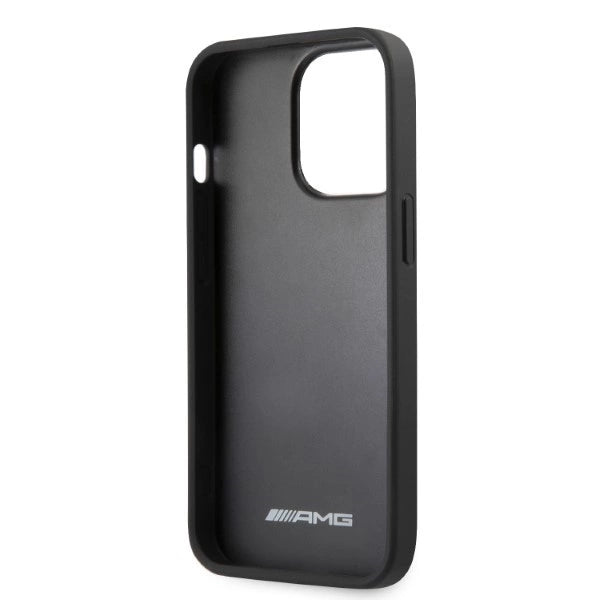 AMG AMHCP13LOSDBK iPhone 13 Pro / 13 6.1" black/black hardcase Leather Curved Lines_6
