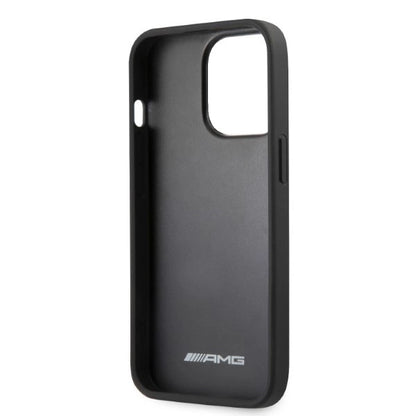 AMG AMHCP13LOSDBK iPhone 13 Pro / 13 6.1" black/black hardcase Leather Curved Lines_6