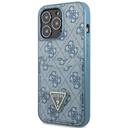 Guess 4G Triangle Logo Cardslot Case for iPhone 13 Pro / 13 - Blue_1