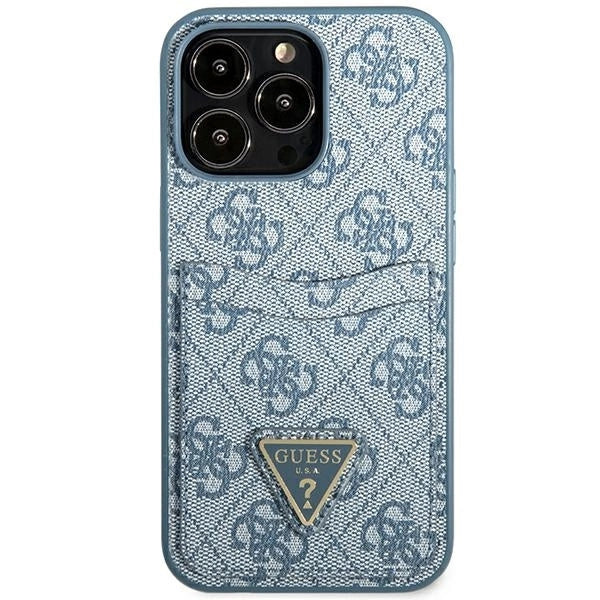 Guess 4G Triangle Logo Cardslot Case for iPhone 13 Pro / 13 - Blue_2