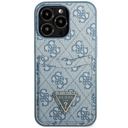Guess 4G Triangle Logo Cardslot Case for iPhone 13 Pro / 13 - Blue_2